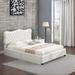 Red Barrel Studio® Queen Size Pu Leather Upholstered Platform Bed Metal in White | 42.9 H x 64.5 W x 86 D in | Wayfair