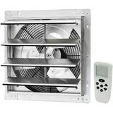 iLIVING ILG8SF16VC 16" Shutter Exhaust Fan w/ Wireless Smart Remote Controlled Thermostat & Humidity, Variable Speed Wall Mounted Attic Vent Fan | Wayfair