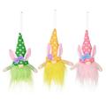 3pcs Easter Bunny Gnome with Lights Light Up Rabbit Elf Doll Faceless Gnome Bunny Ornament Kids Holiday Gift Gnome Tomte Dwarf for Table Centerpiece Tiered Tray Tree Decor(with Battery)