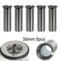 JINGT 5pcs 35mm Kitchen Sink Basket Strainer Waste Threaded Screw Connector Strainer Screws