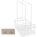 2 Count Storage Shelves Hanger Organizer Kitchen Towel Holder Sponge Storage Rack Kitchen Shelf Bracket Wall-mounted White Carbon Steel Pp