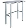 TJUNBOLIFE Stainless Steel Work Table Open Base | NSF Kitchen Island Food Prep | Laundry Garage Utility Bench (36 Long X 14 Deep)