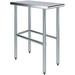 TJUNBOLIFE Stainless Steel Work Table Open Base | NSF Kitchen Island Food Prep | Laundry Garage Utility Bench (36 Long X 14 Deep)