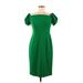 Betsy & Adam Casual Dress - Sheath: Green Solid Dresses - Women's Size 8