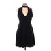 Express Casual Dress - A-Line Mock Sleeveless: Black Print Dresses - Women's Size Large