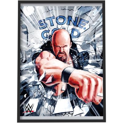 WWE Stone Cold Punch Poster - Gerahmt A3 Image
