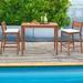 48 Inch x 24 Inch Rectangular Outdoor Eucalyptus Wood Bar Table for 4 People