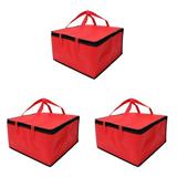 3 Pcs Insulation Bags Portable Cake Storage Backpack Organizer Heated Delivery Insulated Pizza Food