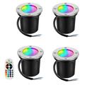 FSLiving RV LED Landscape Lights 6W Color Changing RGB Waterproof Outdoor Lighting 12V 24V Low Voltage Spotlight Outdoor RV Decorative Light RV Ceiling Light Semi Flush Mount for RV Camper - Set of 4