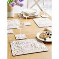 Very Home Set Of 8 Dried Flowers Placemats And Coasters