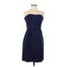 Shoshanna Cocktail Dress - Party Strapless Sleeveless: Blue Solid Dresses - Women's Size 6