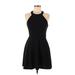 Speechless Casual Dress - Mini High Neck Sleeveless: Black Solid Dresses - Women's Size Medium