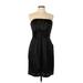 David's Bridal Cocktail Dress - Sheath Open Neckline Sleeveless: Black Solid Dresses - Women's Size 12