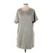 Wishlist Casual Dress - Shift Crew Neck Short sleeves: Gray Print Dresses - New - Women's Size Small