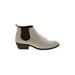 FRYE Ankle Boots: Chelsea Boots Stacked Heel Casual Ivory Shoes - Women's Size 9 1/2 - Round Toe