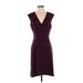 Ann Taylor Casual Dress - Wrap V-Neck Sleeveless: Burgundy Dresses - Women's Size 4