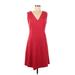 Elie Tahari Casual Dress - A-Line: Red Solid Dresses - Women's Size 6