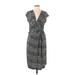 One Forty 8 Casual Dress - Wrap: Gray Marled Dresses - Women's Size 10