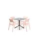 Nardi Clip X 80 4 Seat Dining Set Table Set with Dining Table and 4 Armchairs Pink