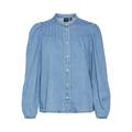 Jeanshemd VERO MODA "VMPAISLEY LS DNM SHIRT YO335" Gr. L (40), N-Gr, blau (medium blue denim) Damen Hemden langarm Blusen