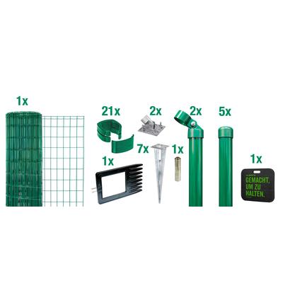 Schweißgitter ALBERTS "Fix-Clip Pro", grün, H:100cm, Stahl, Zaunelemente, Höhe: 80-150cm, Gesamtlänge: 10 und 25m, mit B