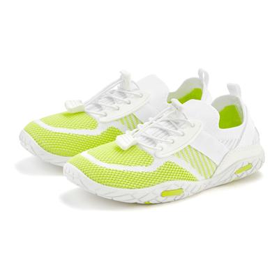 Sneaker LASCANA, Damen, Gr. 35, grün (weiß, lime), Obermaterial: 50% Lederimitat, 50% Textilmaterial. Futter: 100% Texti