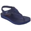 Sandale SKECHERS "MEDITATION-ROCKSTAR", Damen, Gr. 40, blau (navy), Lederimitat, modisch, Schuhe, Sommerschuh, Sandalette, Riemchensandale, mit Glitzersteinen, Topseller