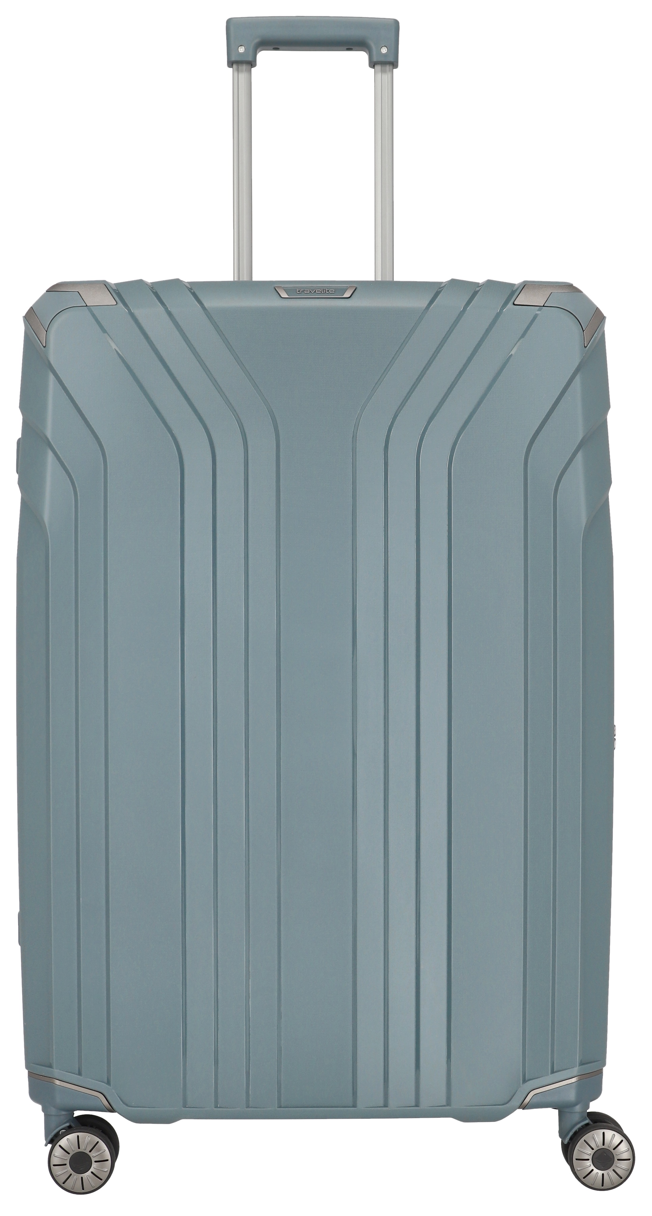 Hartschalen-Trolley TRAVELITE "ELVAA, verschiedene Größen und Farben", Gr. B/H/T: 51 x 76 x 31 102, blau (blaugrau), Polypropylen, unifarben, Koffer, Hartschallenkoffer Reisegepäck TSA Schloss mit Blindenschrift Image