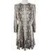 J. Crew Dresses | J. Crew Women's Animal Reptile Print Smocked-Waist Dress Grey/White Sz Xs | Color: Black/Tan | Size: Xs