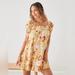 American Eagle Outfitters Dresses | American Eagle Floral Print Babydoll Mini Dress | Color: Yellow | Size: S