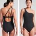 Athleta Swim | Athleta Women’s Rib Asym One Piece Swimsuit Size Xxs. | Color: Black | Size: Xxs