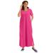 Plus Size Women's Perfect Short-Sleeve Scoopneck Maxi Tee Dress by Woman Within in Raspberry Sorbet (Size 1X)