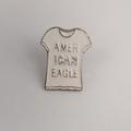 American Eagle Outfitters Jewelry | American Eagle Enamel T-Shirt Pin | Color: Silver/White | Size: Os