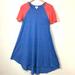 Lularoe Dresses | Lularoe Carly Blue Red Shirt Dress Xs | Color: Blue/Red | Size: 2