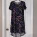 Lularoe Dresses | Lularoe Carly Dress, Small, Black, Purple Flowers | Color: Black/Purple | Size: S