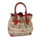 Burberry Bags | Burberry Nova Check Tote Bag Pvc Leather Beige Red Auth Yk8482 | Color: Cream | Size: Os