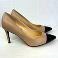 Nine West Shoes | New Nine West 2 Toned Black & Tan Pointed Cap Toe 3.5” Stilletto Heel Size 9.5 | Color: Black/Cream | Size: 9.5