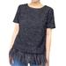 Anthropologie Tops | Anthropologie Deletta Black Sequin Shimmer Feather Top Small | Color: Black | Size: S