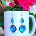 Anthropologie Jewelry | Blue Topaz Silver Earrings | Color: Blue/Silver | Size: Os