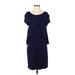 Isle By Melis Kozan Casual Dress - Shift: Blue Solid Dresses - Women's Size Small