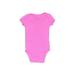 Carter's Short Sleeve Onesie: Pink Bottoms - Size 6 Month