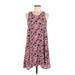Mi ami Casual Dress - Mini Scoop Neck Sleeveless: Pink Print Dresses - Women's Size Medium