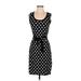 Grace Knit Dressing Casual Dress - Sheath: Black Polka Dots Dresses - Women's Size Small