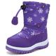 EQUICK Boys Girls Winter Boots Waterproof Lightweight Snow Boots with Fur Outdoor (Toddler/Little Kid/Big Kid), S. purple, 11.0 cm
