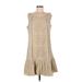 Double D Ranch Casual Dress - DropWaist: Tan Jacquard Dresses - Women's Size Medium