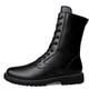 VIPAVA Men's Snow Boots Winter men's motorcycle boots Men's cowboy combat boots Real leather boots Army large size 49 50 51 52 (Color : Black Leather, Size : 12)