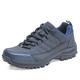 VIPAVA Men's Trainers Outdoor Hiking Shoes Men's Nubuck Leather Anti-Skid Breathable Hiking Sneakers Men. (Color : Deep Blue S Gray, Size : 8.5)