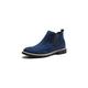 VIPAVA Men's Snow Boots Casual Shoes Man Spring Fashion Casual Men Ankle Chelsea Boots Male Shoes Cow Suede Leather Slip On Motorcycle Man Boot (Color : Blue, Size : 11)