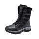 VIPAVA Men's Snow Boots Men's Warm Snow Boots High Quality Plush Boots For Men Waterproof Non-slip Winter Women's Boots Platform Boots Black (Color : Black fur 5-1, Size : SIZE 39-EU)