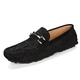 VIPAVA Men's Lace-Ups Casual Men's Loafers Leather Oxford Shoes Men's Suede Loafers Men's Slip-on Men's Flat Shoes (Color : Schwarz, Size : 6.5 UK)